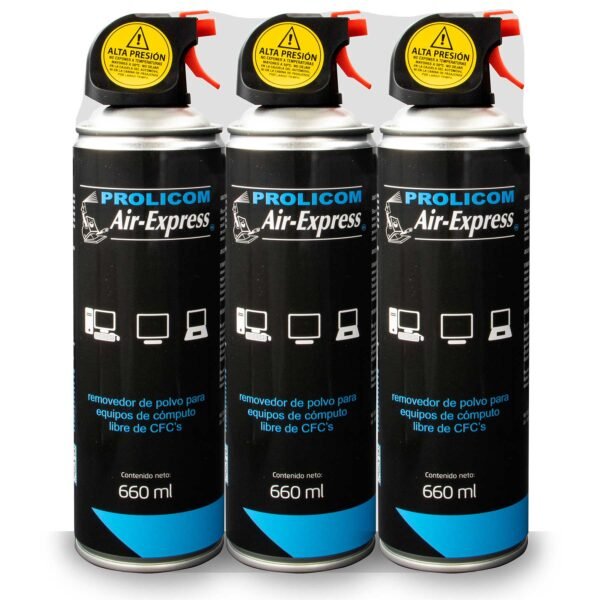 Aire comprimido Prolicom 660ml paquete con 3 piezas removedor de polvo