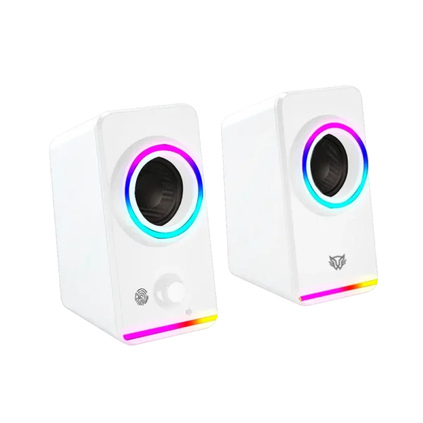 Bocinas Balam Rush Glimm Style BG565 Blanco Bluetooth RGB