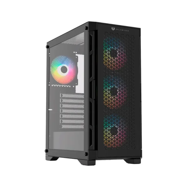 Gabinete Balam Rush Twin Mate 5000 Media torre negro cristal ARGB ATX