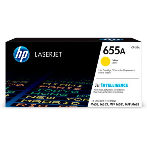 HP 655A CF452A Tóner Amarillo LaserJet Enterprise M682z/M652dn 10,500 pág
