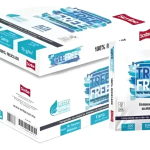 Paq Papel Scribe Tree Free Oficio 75gr 93% Blancura Reciclado Paquete c/500 Hojas